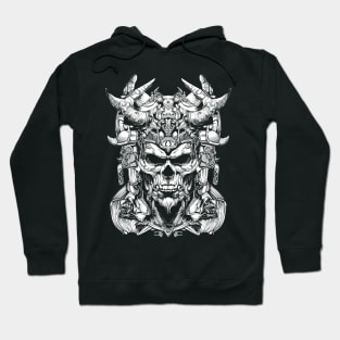 SKULL HEAD WARRIOR LINE ART - Dark Version Hoodie